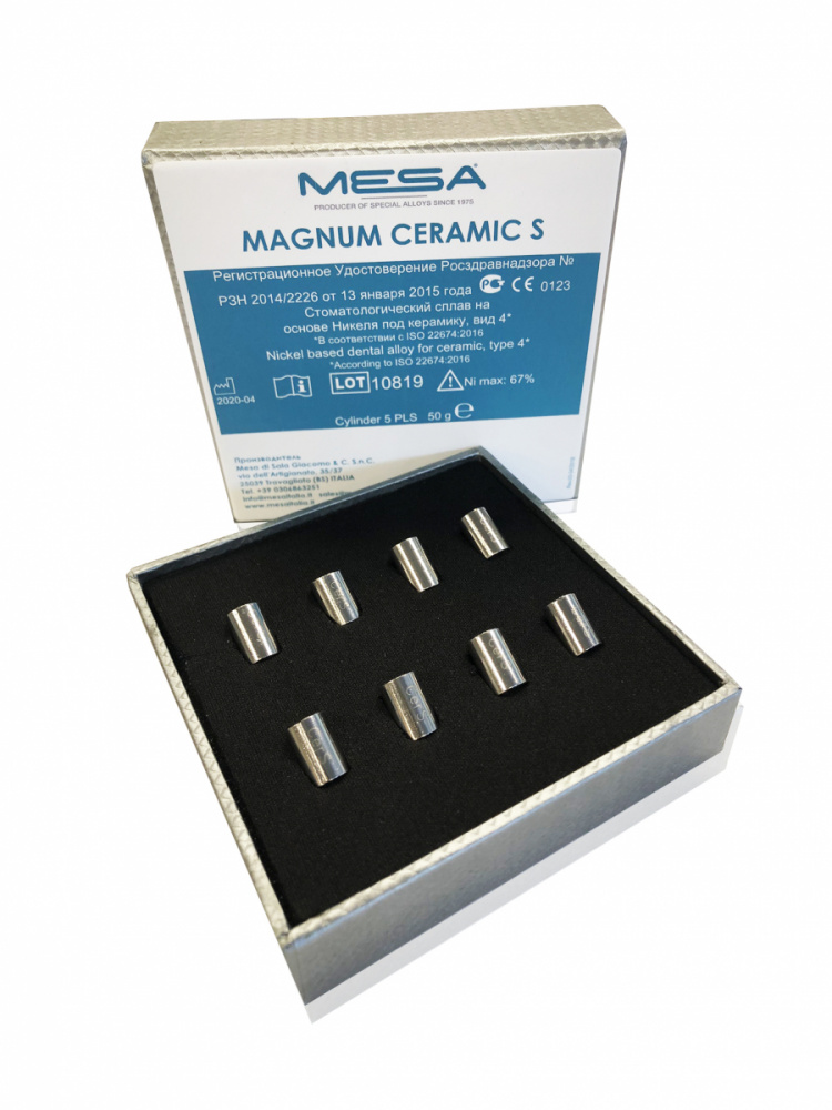 Сплав Mesa Magnum Ceramic S для керамики, Ni (67%), Cr (24%), Mo (10%) 1кг, без бериллия Италия