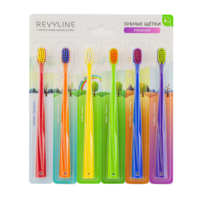 Набор зубных щеток (6шт)  Revyline