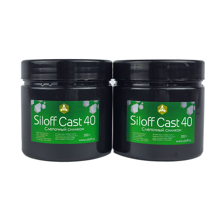 А-Силикон Cast A40H  зеленый, база 0.5кг + катализатор 0,5кг.для снятия оттисков, Siloff